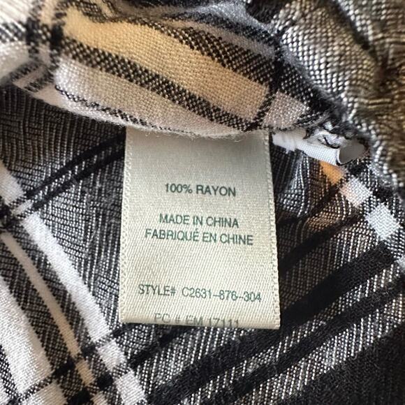 Cloth & Stone Shirt Button Down Plaid Black and White Small - Picture 7 of 7